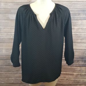 JOIE Silk Balisa Popover Polka Dot Blouse size S